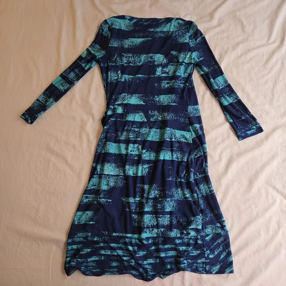 BCBG Alberta Ocean Blue & Turquoise Teal Wrap Dress - Picture 9 of 9